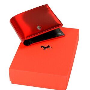 Scuderia Ferrari "Hypersonic Horizontal" Red Patent Leather Logo Bifold Wallet